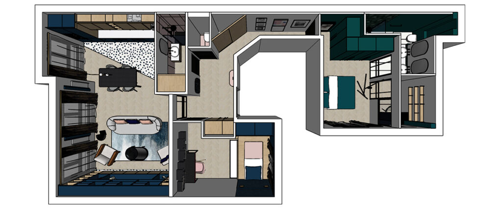 Plan aménagement 3D - Montreuil