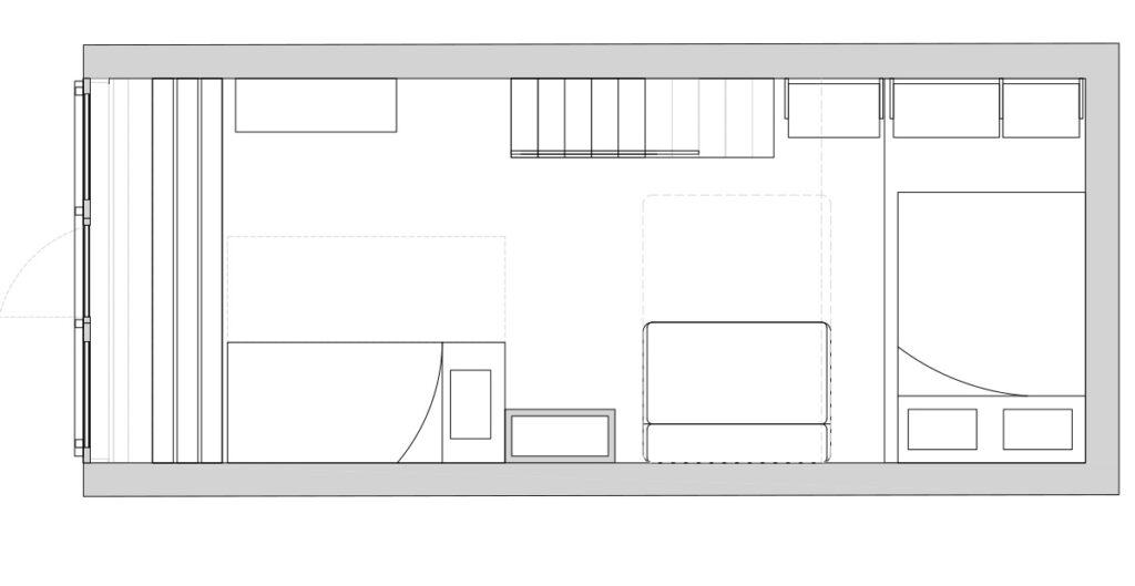 Rénovation studio - les arcs 1800 - plan de la mezzanine