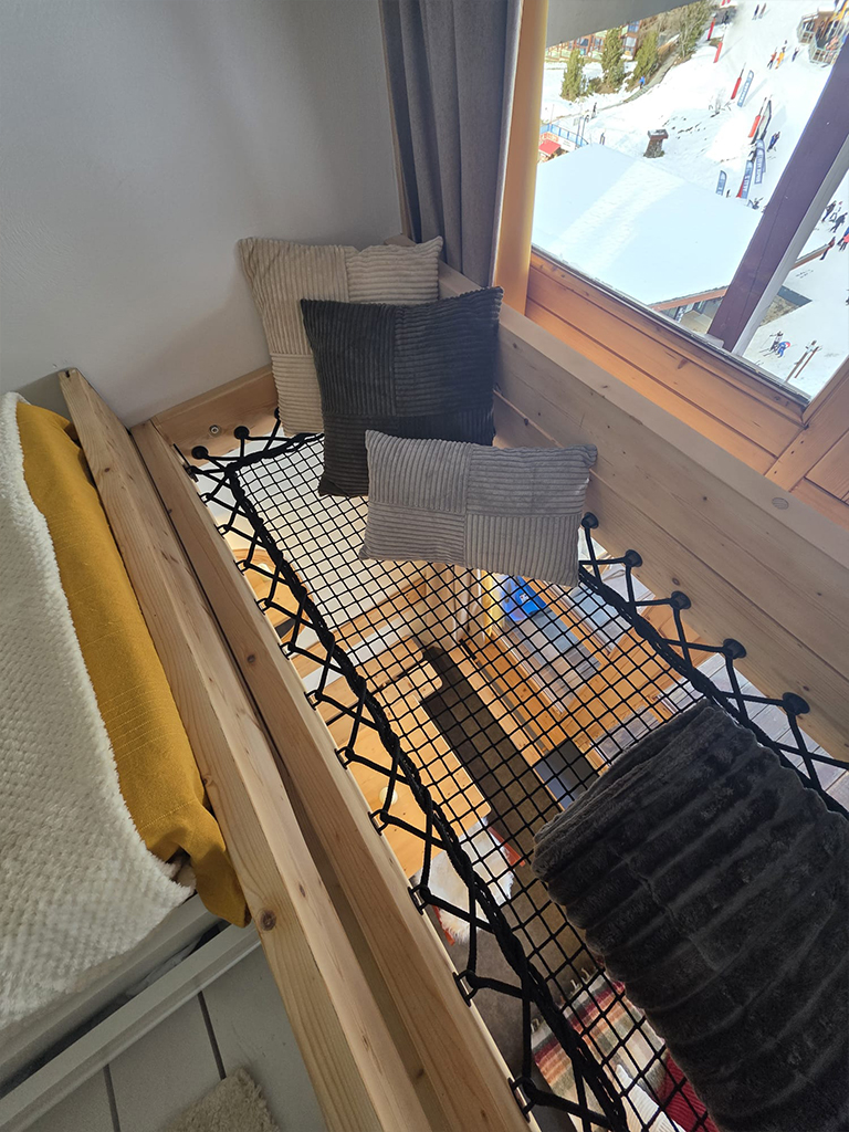 Filet de la mezzanine après la rénovation d'un duplex aux Arcs 1800